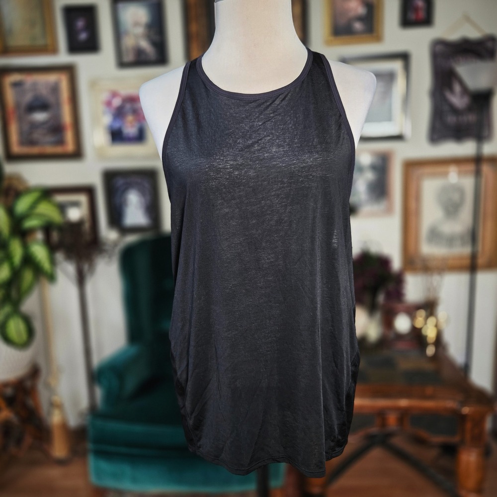 Lululemon Tank Top Black Racerback Open Back‎ Yoga Athletic Gym Training Shirt S